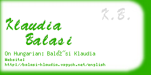 klaudia balasi business card